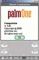 Companion About panel
