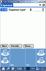 Expense main panel