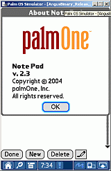 NotePad About panel