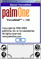 VersaMail about panel