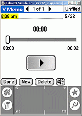 VoiceMemo sample panel