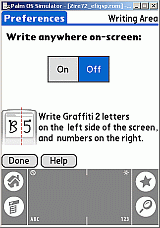 WritingArea main panel